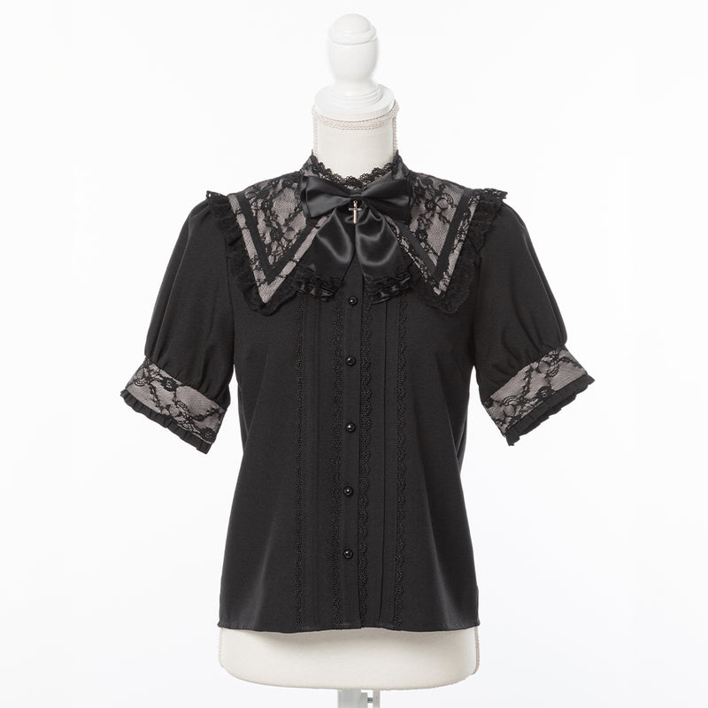 十字架リボンセーラーレース襟ブラウス – レディースファッション通販