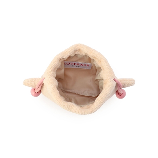 モフモフネコチャン ネコチャン巾着 L/MNC-260288(ベージュ): LOVERARY