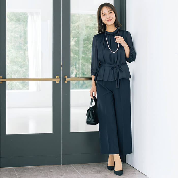 洗える｜大人の頼れるパンツスーツ 19号・ネイビー｜東京ソワール