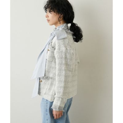 Whim Gazette(ウィム ガゼット)のツイードニットジャケット通販