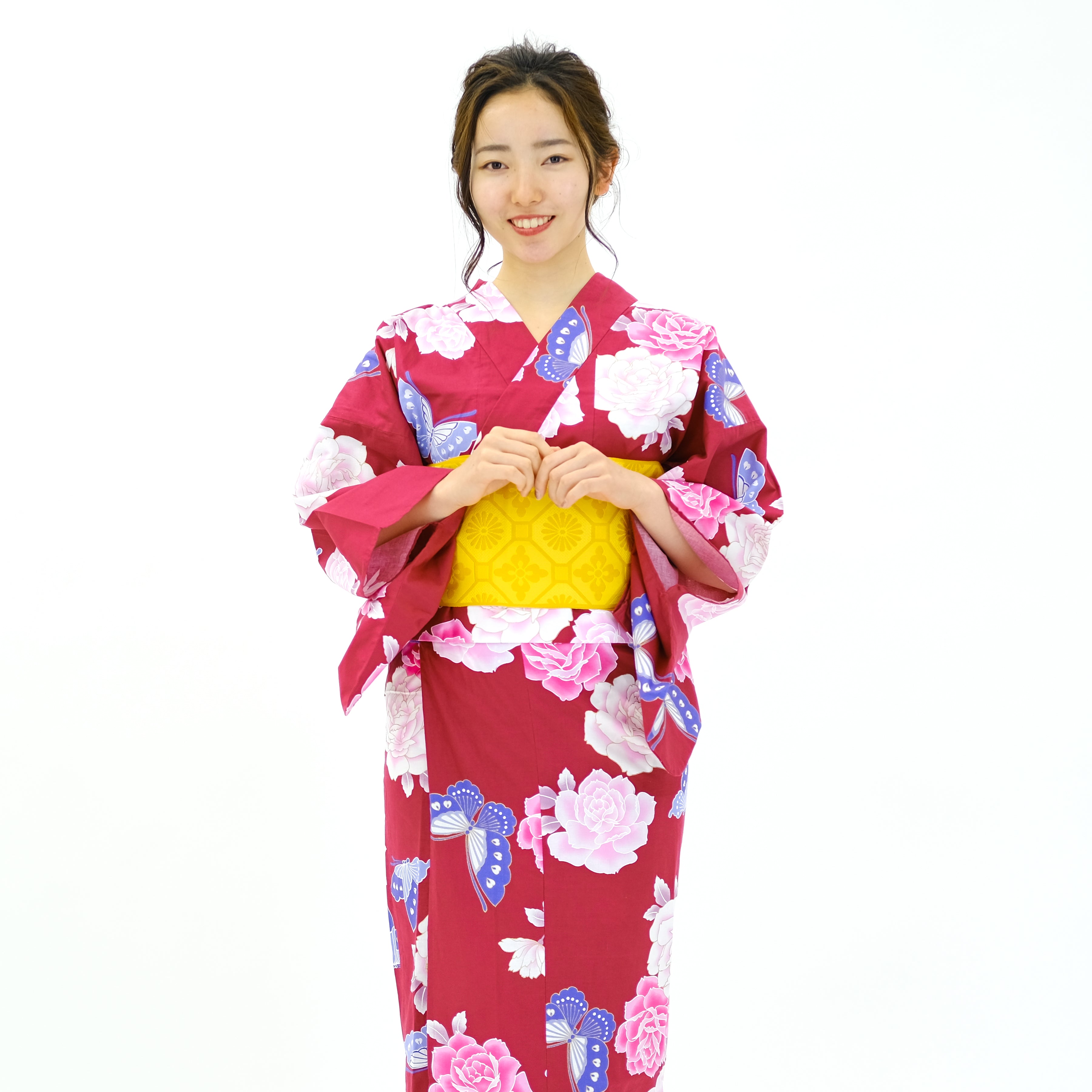 月下美人のような幽玄の美しさ白牡丹浴衣 【商品番号384】 月下美人の