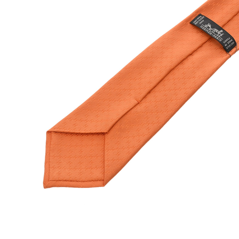 HERMES エルメス H織り オレンジ メンズ シルク100％ ネクタイ 未使用