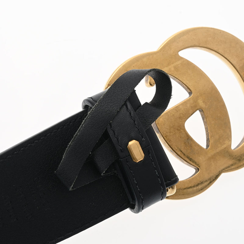 グッチGGマーモント 黒 ゴールド金具 メンズ カーフ ベルト 397660