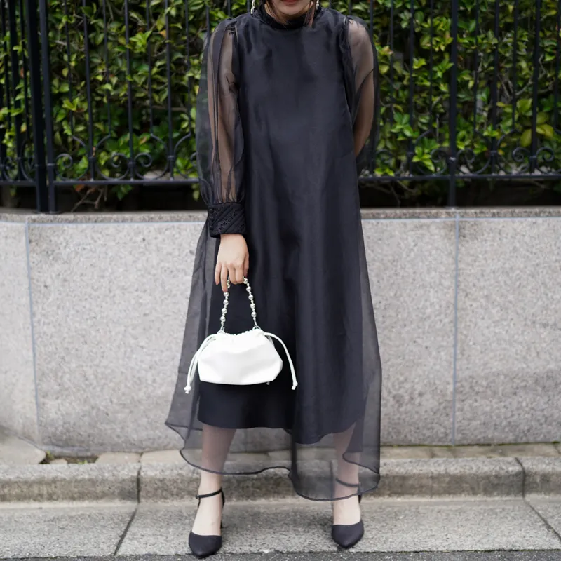 Acka.（エーシーケーエー）sheer over one-piece（ブラック/2