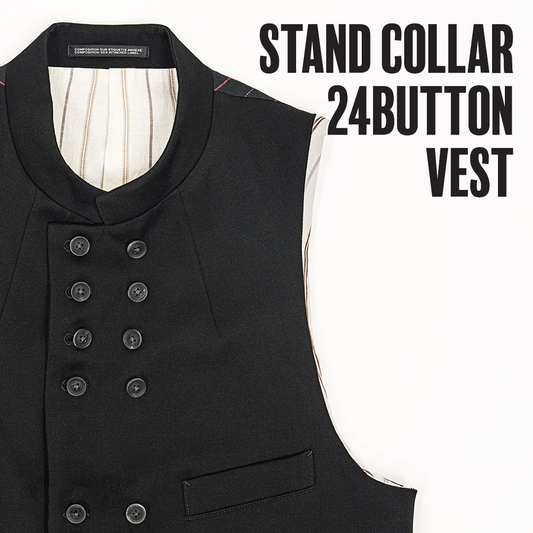 ヨウジヤマモト24年秋冬 スタンドカラー24ボタンベスト | HUES 福岡