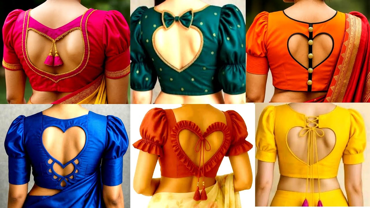 Blouse Designs 2026🤩Latest Heart Shape Back Neck Ideas - YouTube