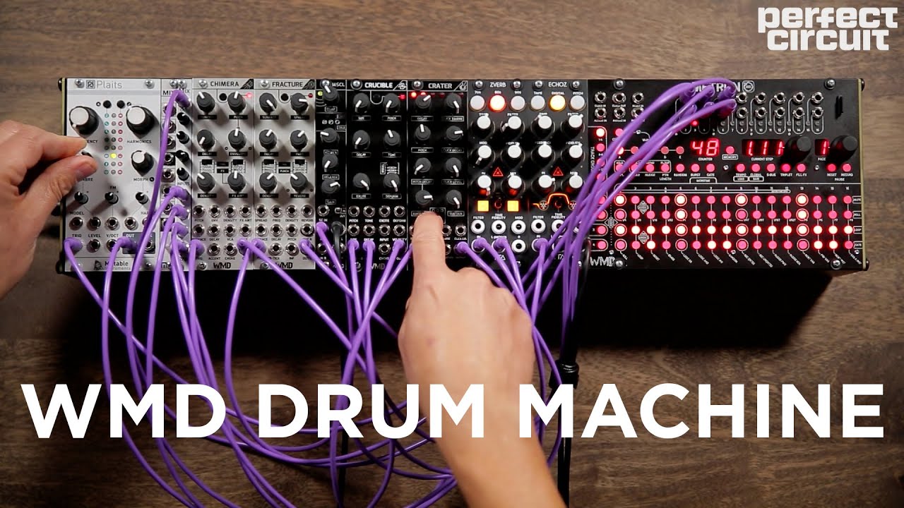 WMD Eurorack Drum Machine With The New Crater Kick Drum + Tiptop