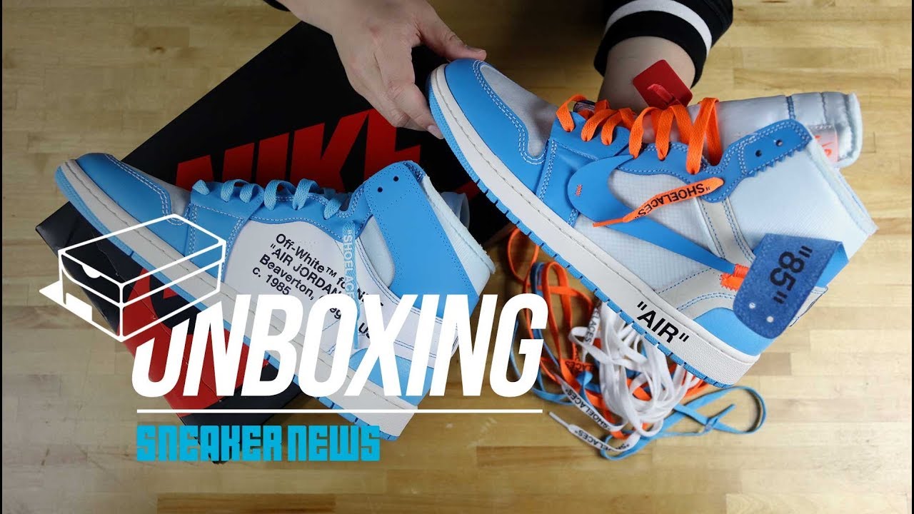 Off White Air Jordan 1 “UNC” Unboxing + Review - YouTube
