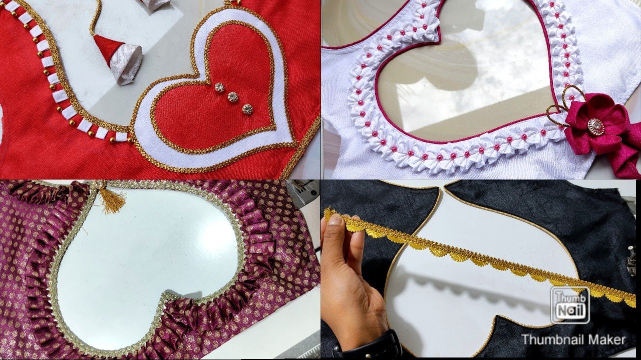Dil)Heart Blouse designs|| 4- blouse design| stylish blouse back