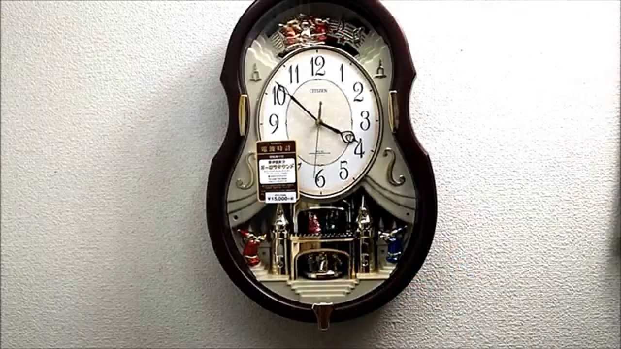シチズン電波からくり掛時計4MN495-006 パルミューズコンチェルDX