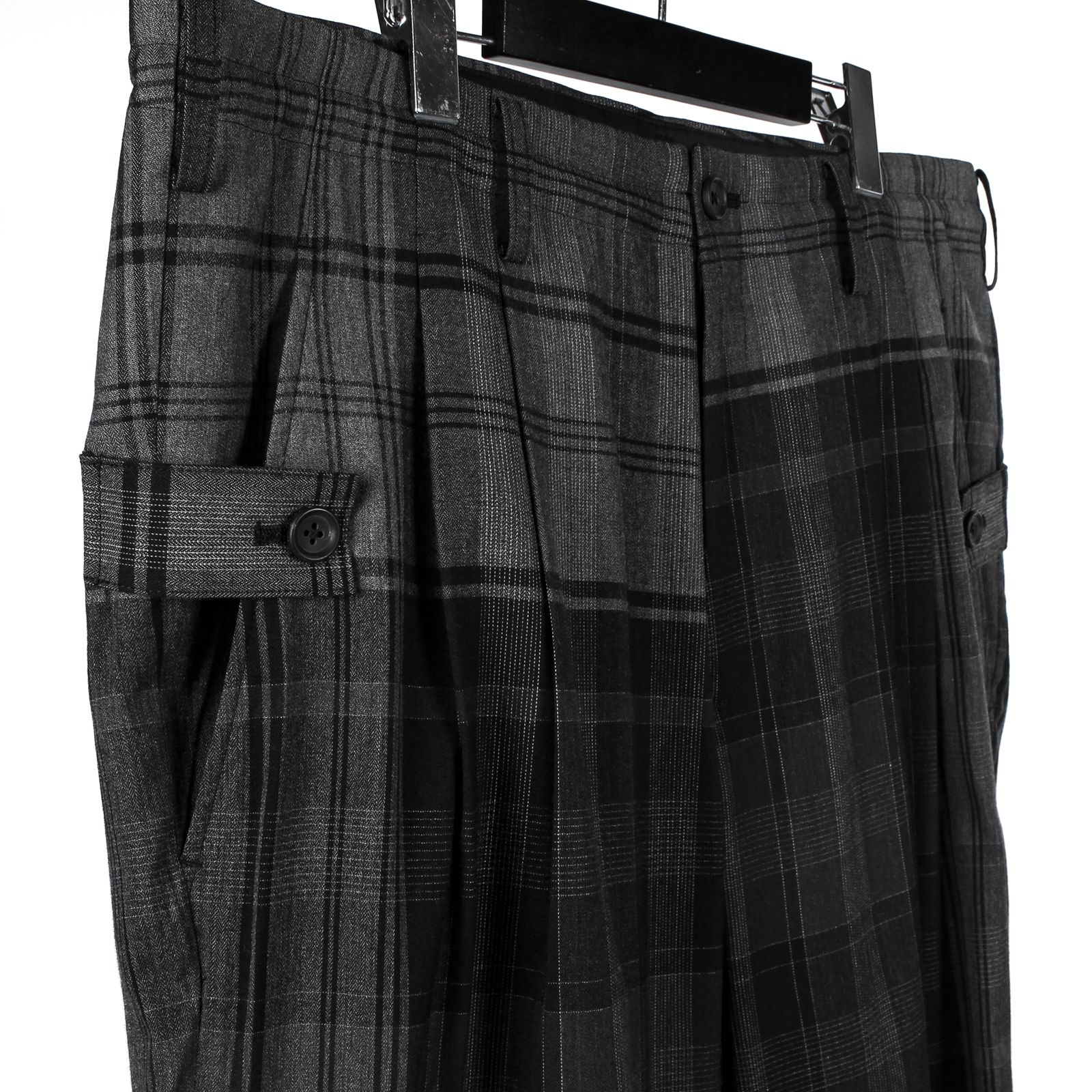 yohji yamamoto - pour homme | チェック裾脇タブP / 桝柄チェック