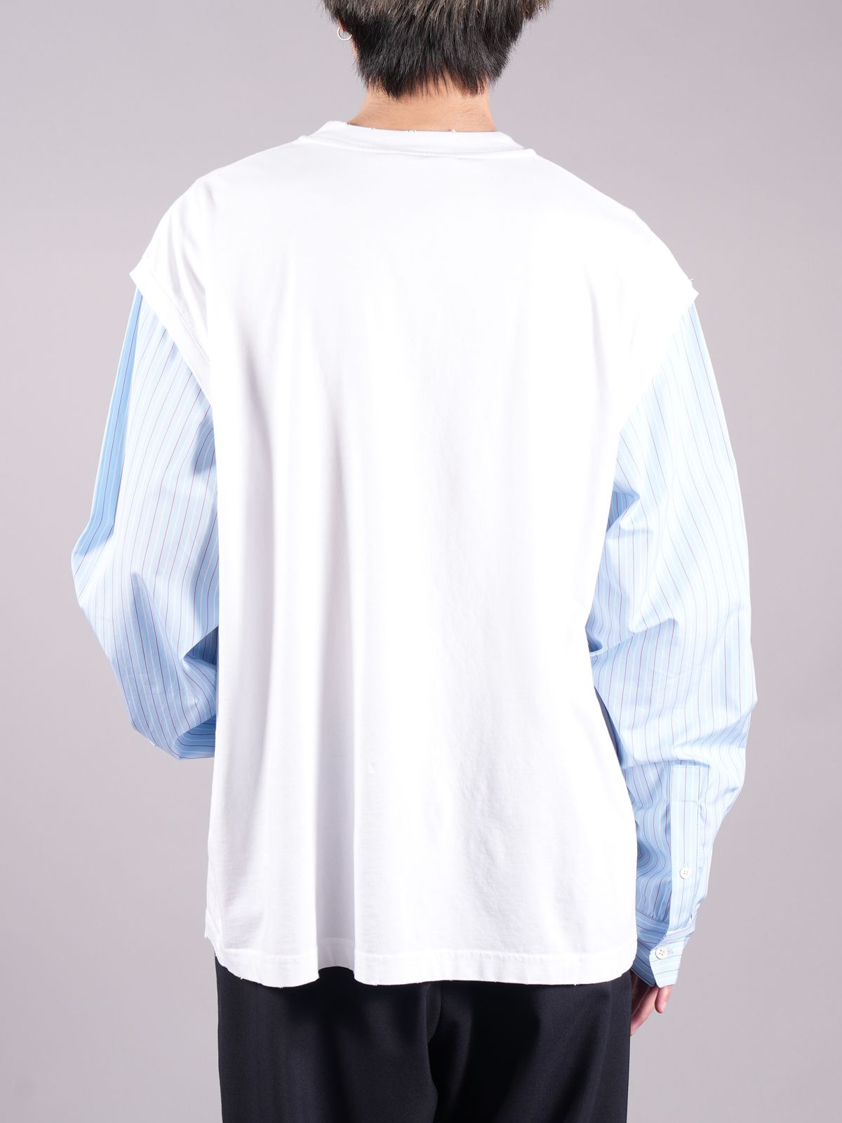 MARNI - 【ラスト1点】ストライプ ポプリン スリーブ ブルー