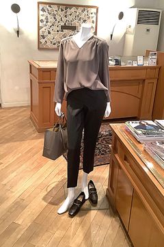 Theory - プルオンパンツ (キャメル) ウール / バックゴム / 保温性