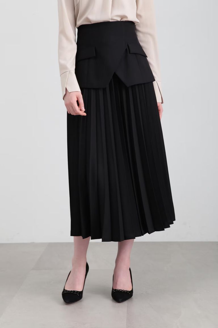 PINKY&DIANNE - コルセットプリーツスカート (ブラック