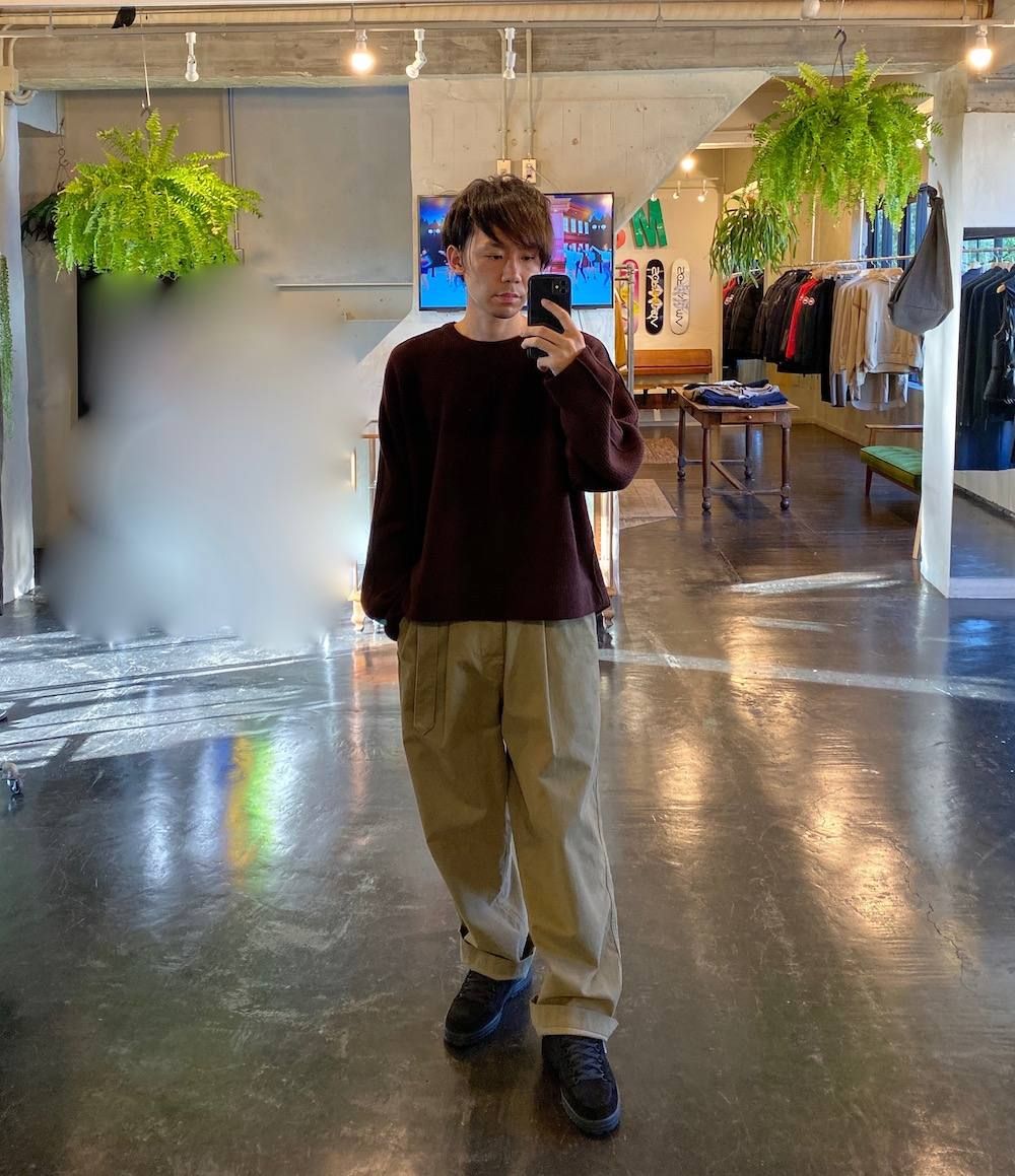 YOKE 7G ALPACA CARDIGAN RIB STITCH KNIT