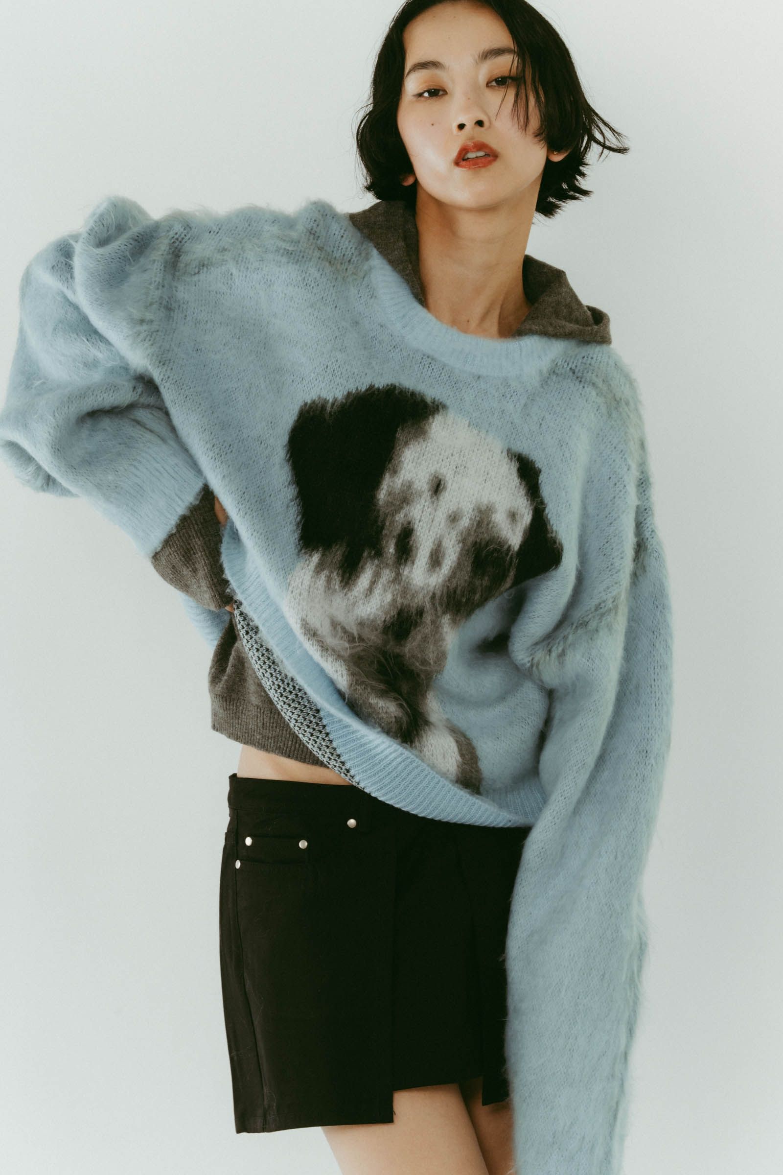 Knuth Marf - dalmatian shaggy knit(unisex) / ダルメシアン シャギー
