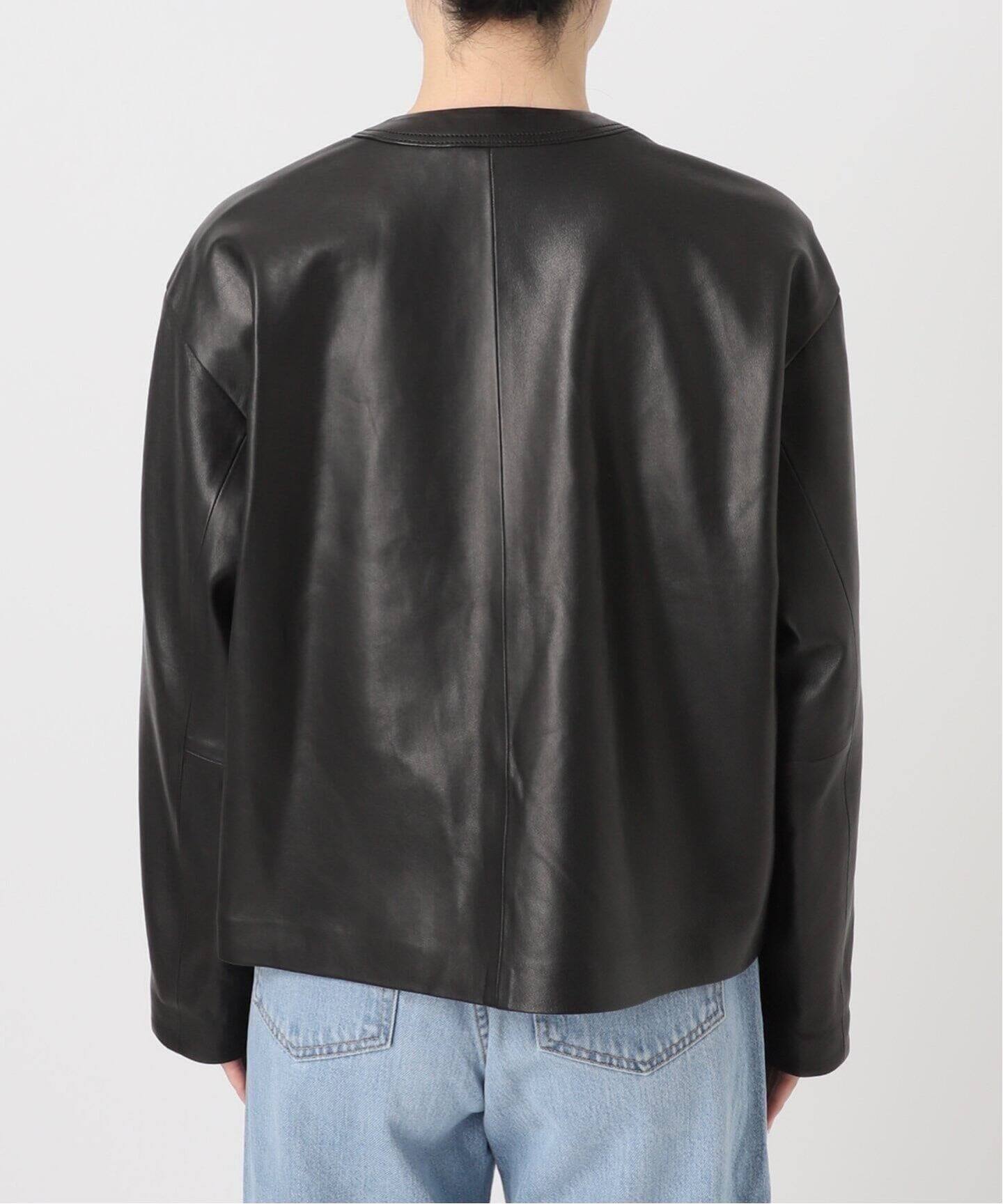 追加》シープクルーネックブルゾン（レザージャケット）｜IENA（イエナ
