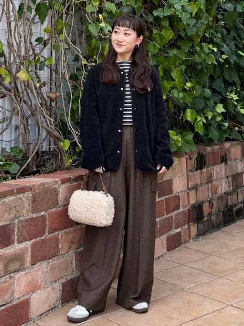 DANTON / ノーカラー フリース ジャケット（ノーカラージャケット