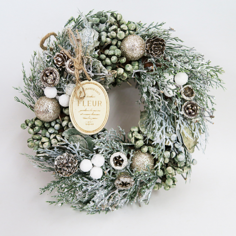 クリスマスリースM（スノー） | Q-FLA（キューフラ）のプレゼント