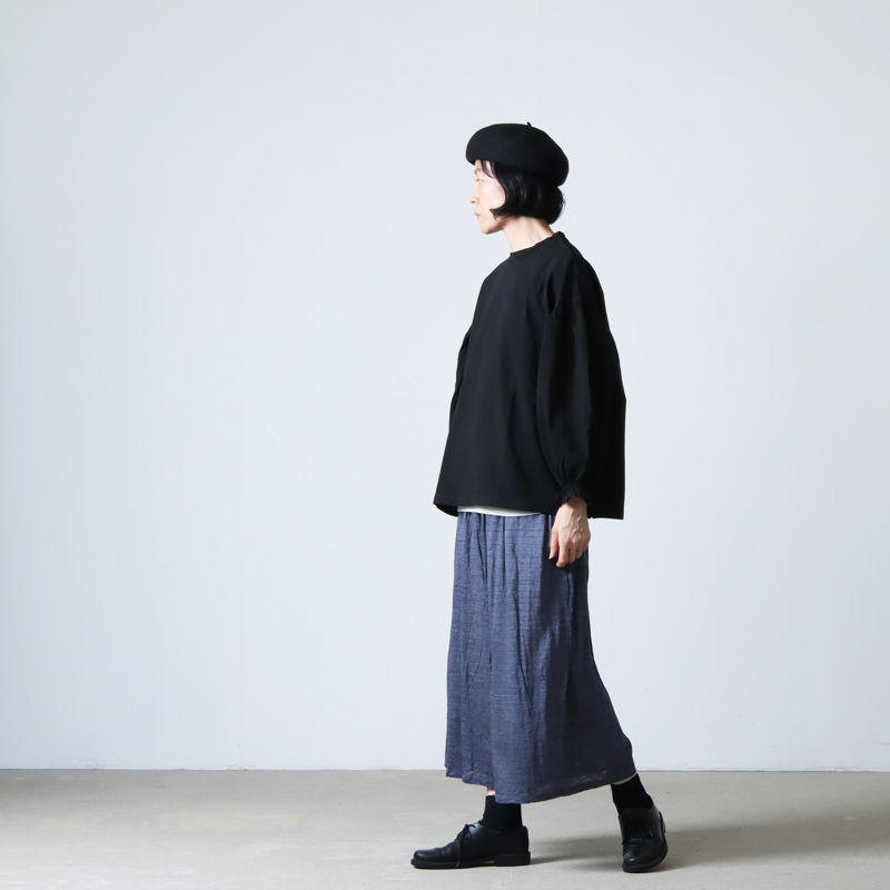 Vlas blomme (ヴラスブラム) Smoky Color Linen 天竺 カーブパンツ