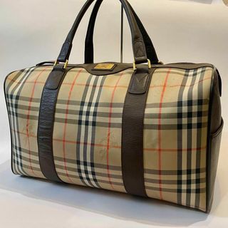 BURBERRY ボストンバッグノバチェックシャドーホース旧ロゴ月桂樹