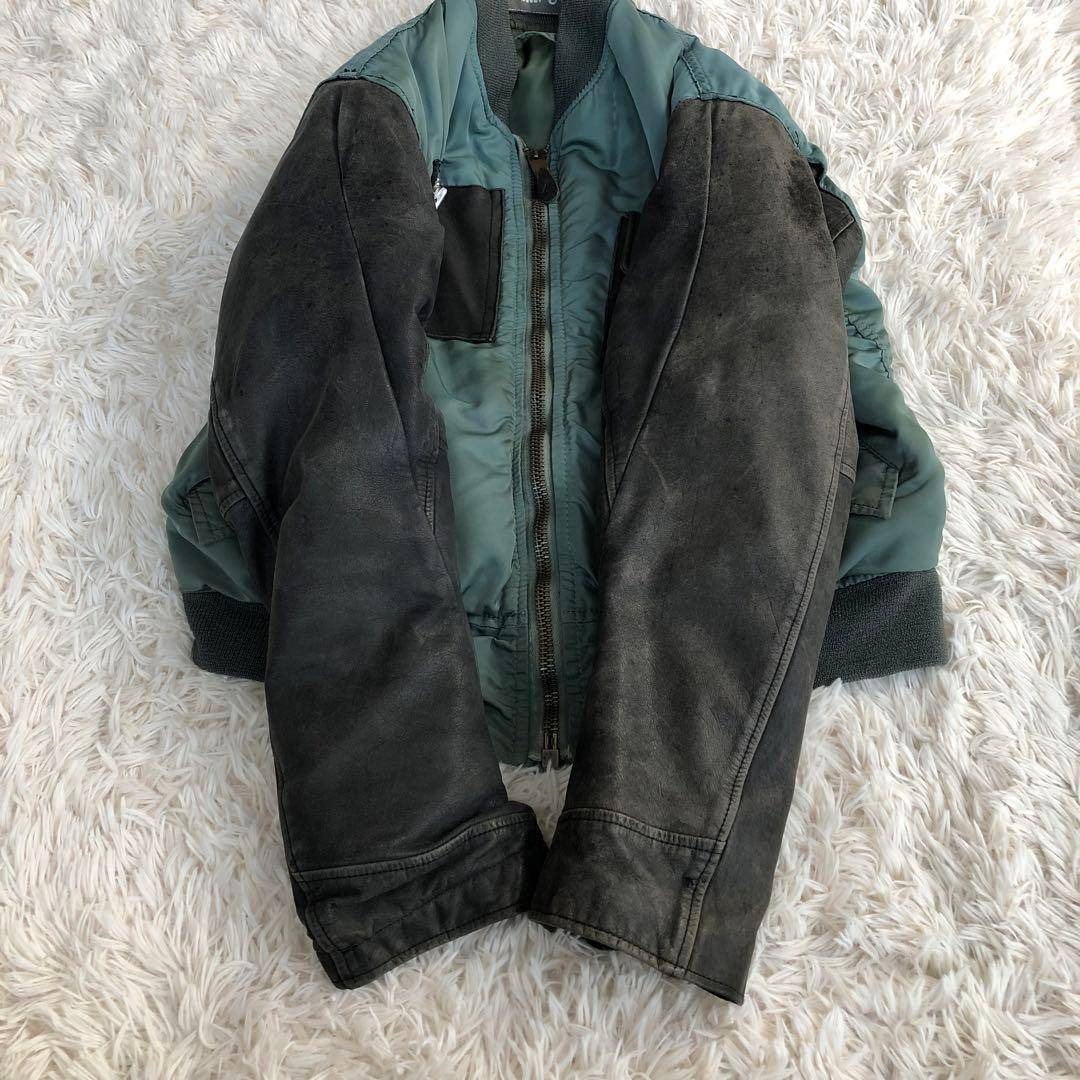 KASMOUT 再構築 レザー切替MA-1フライトジャケット リメイクの通販 by