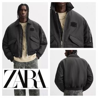 ZARA - レザージャケット カラーブロック バッファロー(水牛)革の通販