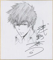 北見けんいち直筆カラー色紙『釣りバカ日誌』 (ハマちゃん)