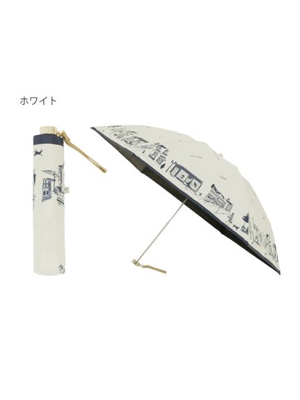 晴雨兼用折りたたみ日傘】ダックス（DAKS）街並み 遮光99.99％ UV99