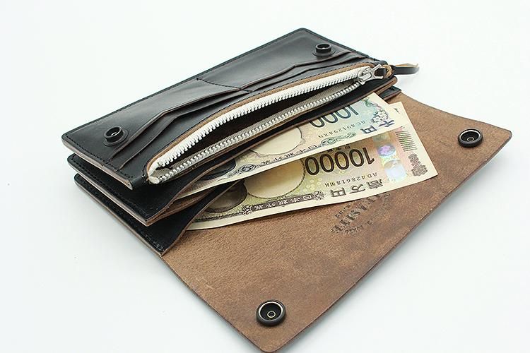 トラッカーウォレット 無骨ホースバット × シルバー925ボタン PARASITE