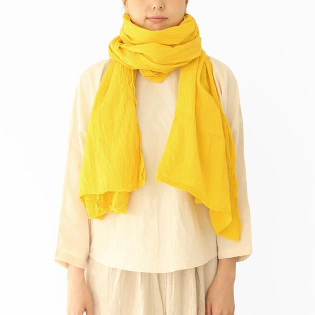 ヂェン先生の日常着｜ボリュームショール イエロー - ファッション