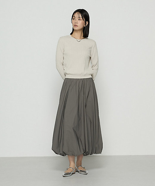 TALLサイズ 〕 コットンダルストレッチ ケーブルプルオーバー