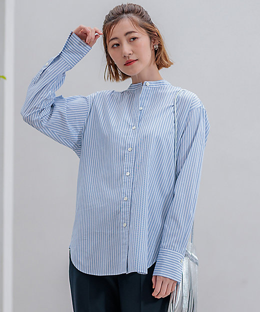 洗える】CANCLINI バンドカラー シャツ（BL27CA0208