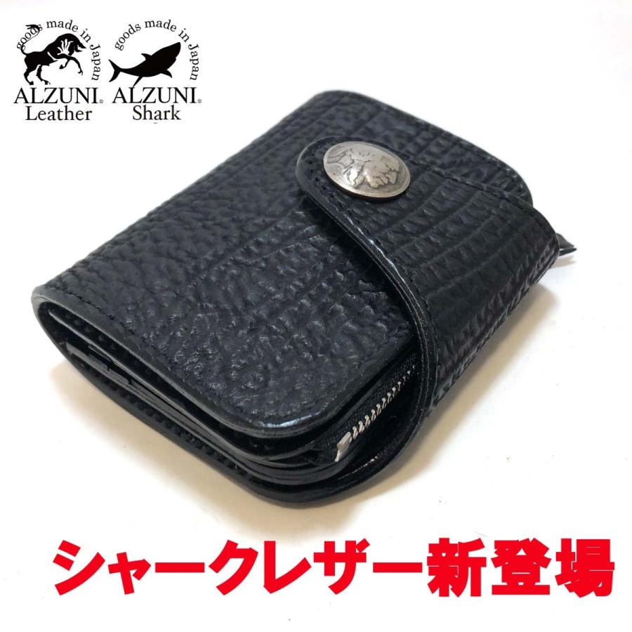 コンチョ ミニ財布 シャークスキン シャーク 鮫革 サメ革 メンズ