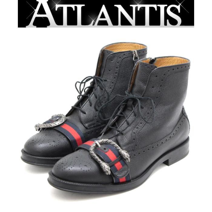 GUCCI（グッチ） SALE ショートブーツ タイガーバックル レザー 靴