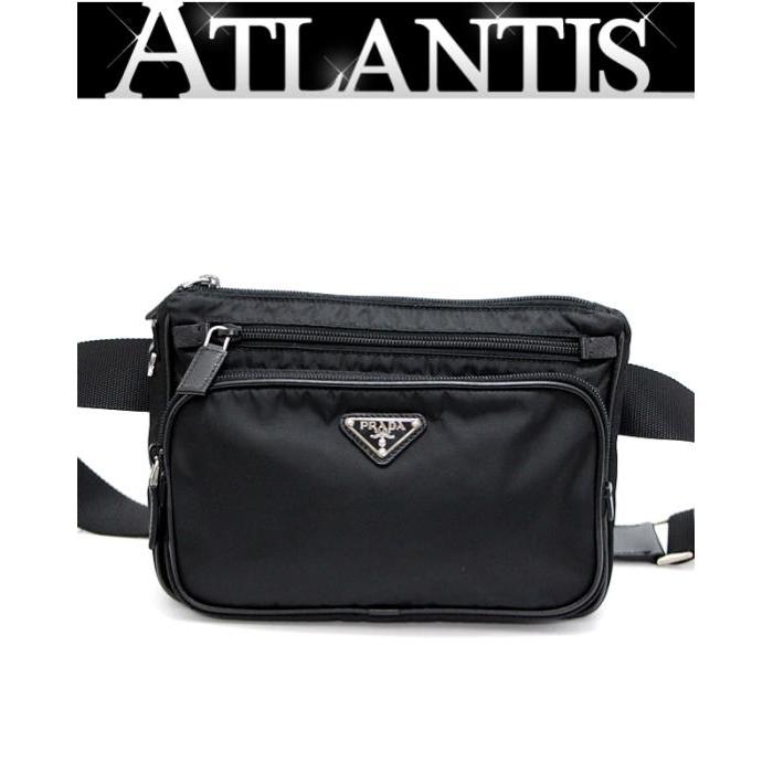PRADA（プラダ） SALE ウエストポーチ ボディバッグ 三角ロゴ 黒