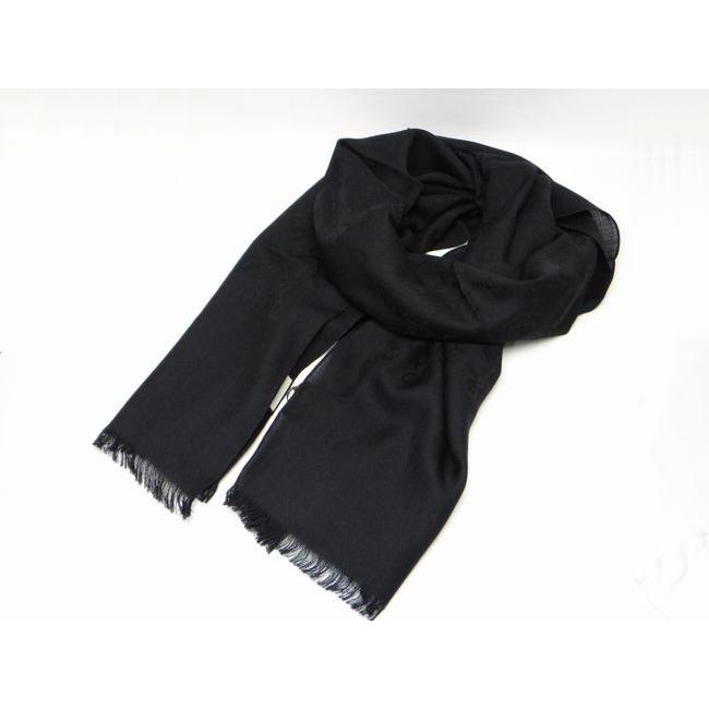 GG GUCCI グッチ 165903 GG柄 ウール×シルク ストール マフラー