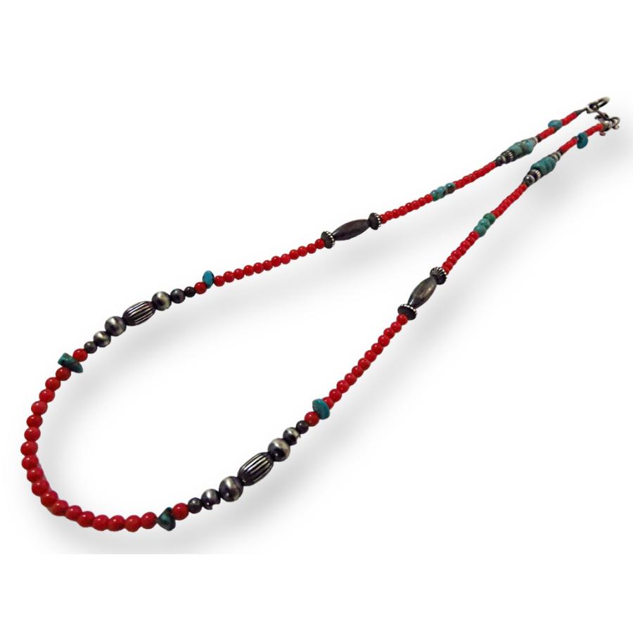 インディアンジュエリーネックレス ナバホ族 シルバー925 ターコイズ