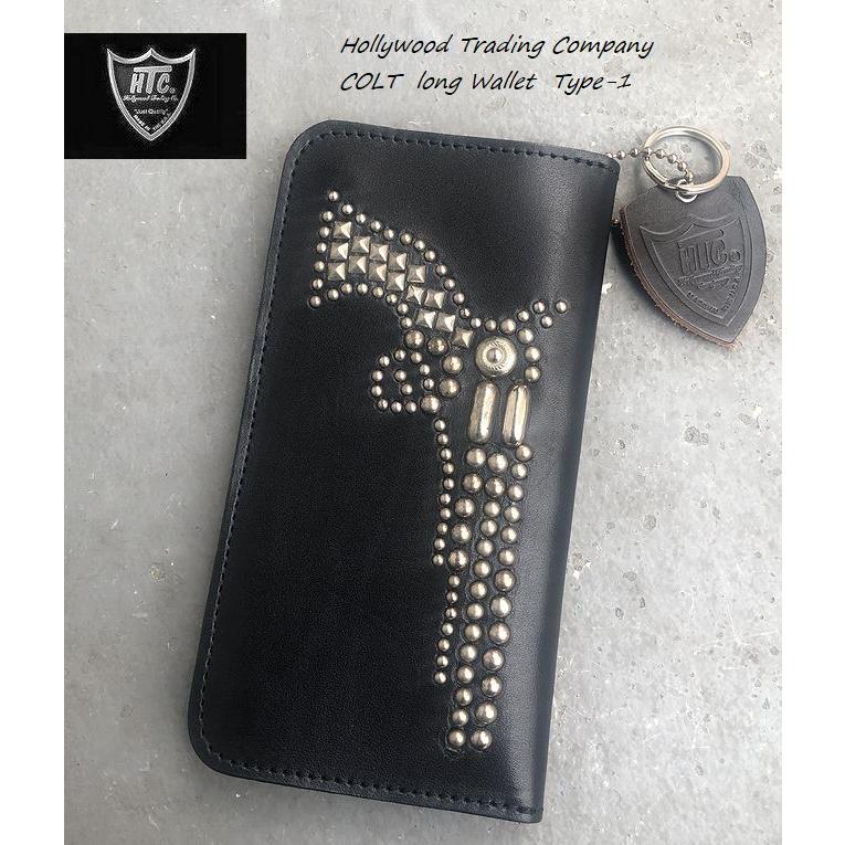 HTC コルト 拳銃 ピストル スタッズ ウォレット ロング ブラック