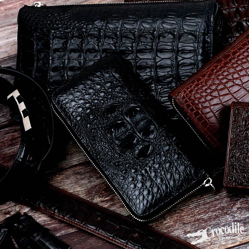 クロコダイル 本革 ワニ 長財布 ウォレット 小銭入れ有り ラウンド