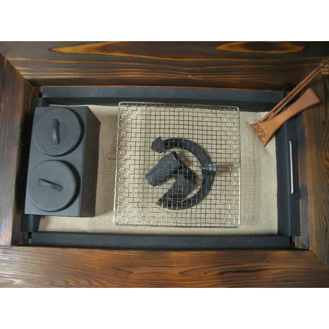 灰セット】囲炉裏テーブル座卓タイプと灰の2点セット テーブルサイズ