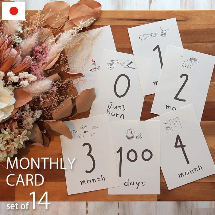 HashkuDe（ハッシュクード） マンスリーカード 14枚入り 月齢カード A6