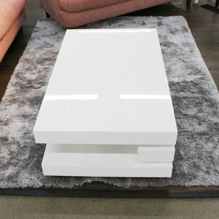 センターテーブル おしゃれ 白 幅100cm 鏡面 光沢 ホワイト モダン