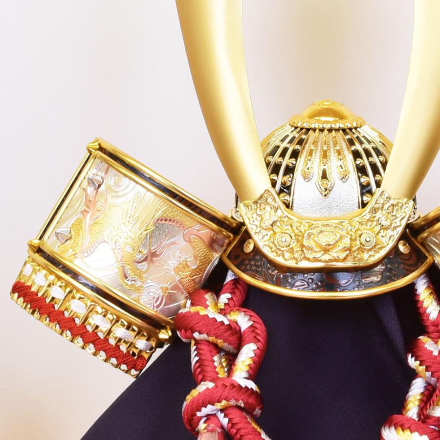 五月人形 久月 ミニ かぶと コンパクト 兜飾り 木目込み 青 緑 紫 横幅