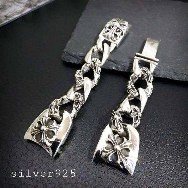 シルバー 925 フローラルクロス ウォッチ ブレスレット ベルト バンド