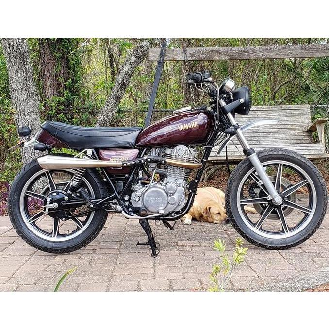 SR400/500 スクランブラーアップマフラー フルエキ オメガレーサー