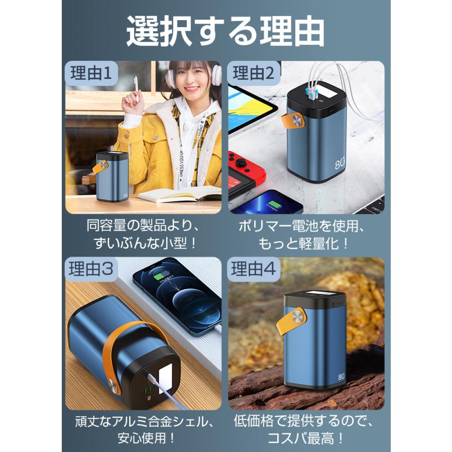 明誠 モバイルバッテリー 防災電源 パワーバンク 80000mAh 大容量 2つ
