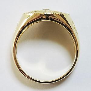 メンズリング ダイヤモンドリング 太陽モチーフ 指輪 印台リング 太陽