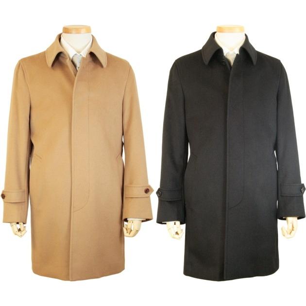 カシミヤ100％ ステンカラー ハーフコート メンズ MR9400 キャメル