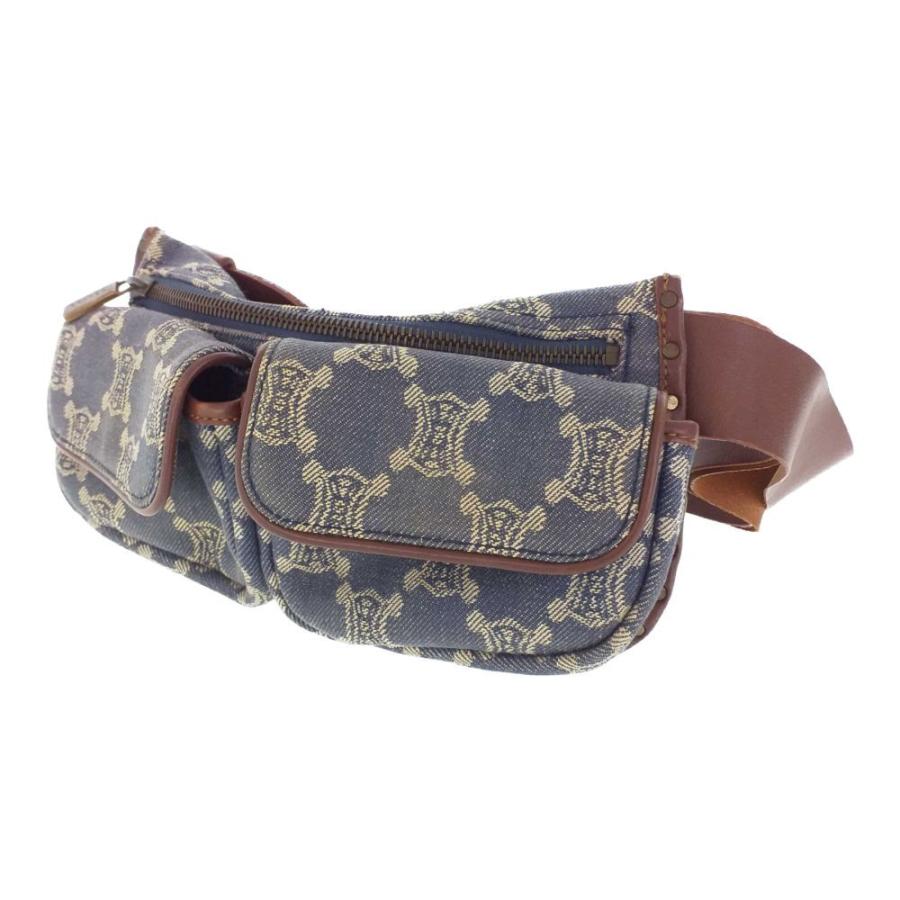 CELINE（セリーヌ） マカダム・デニムウエストポーチバッグ/ブルー